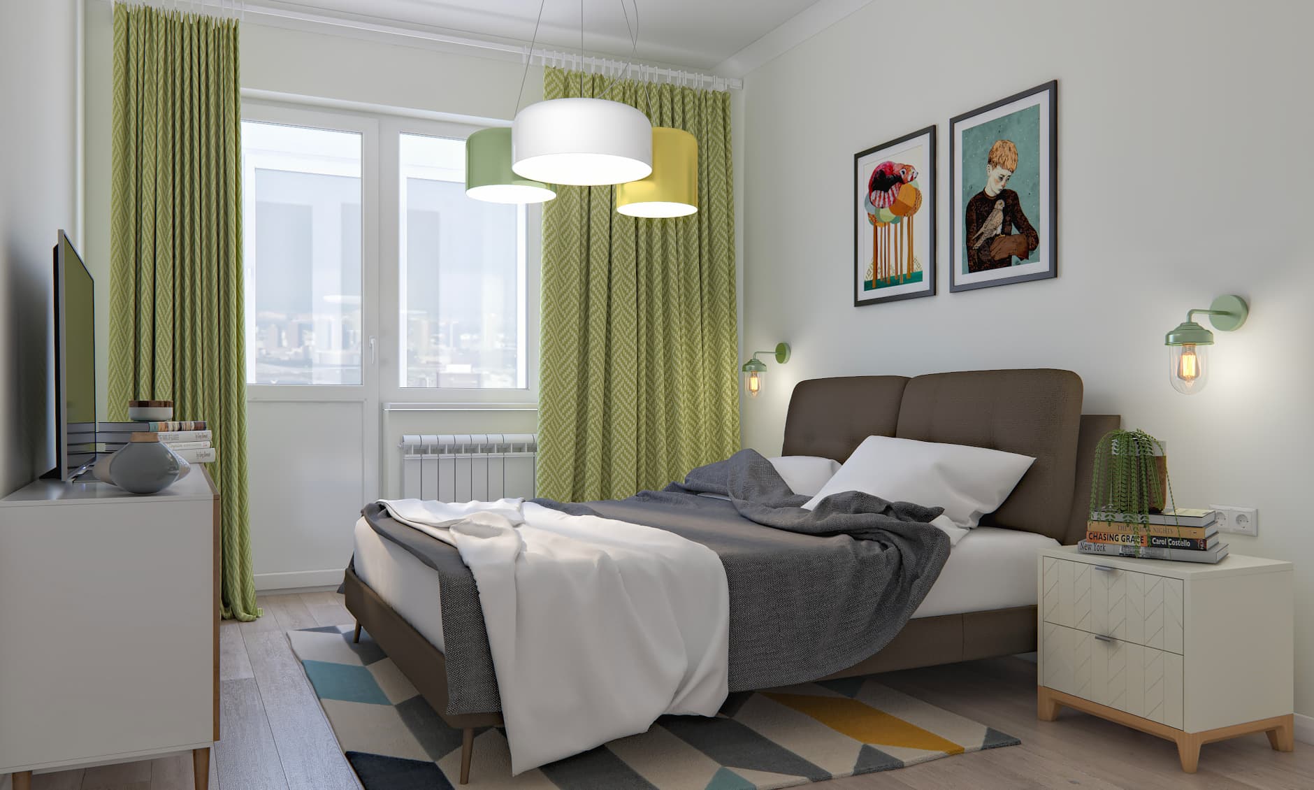 Палитра Оливковый — Спальня