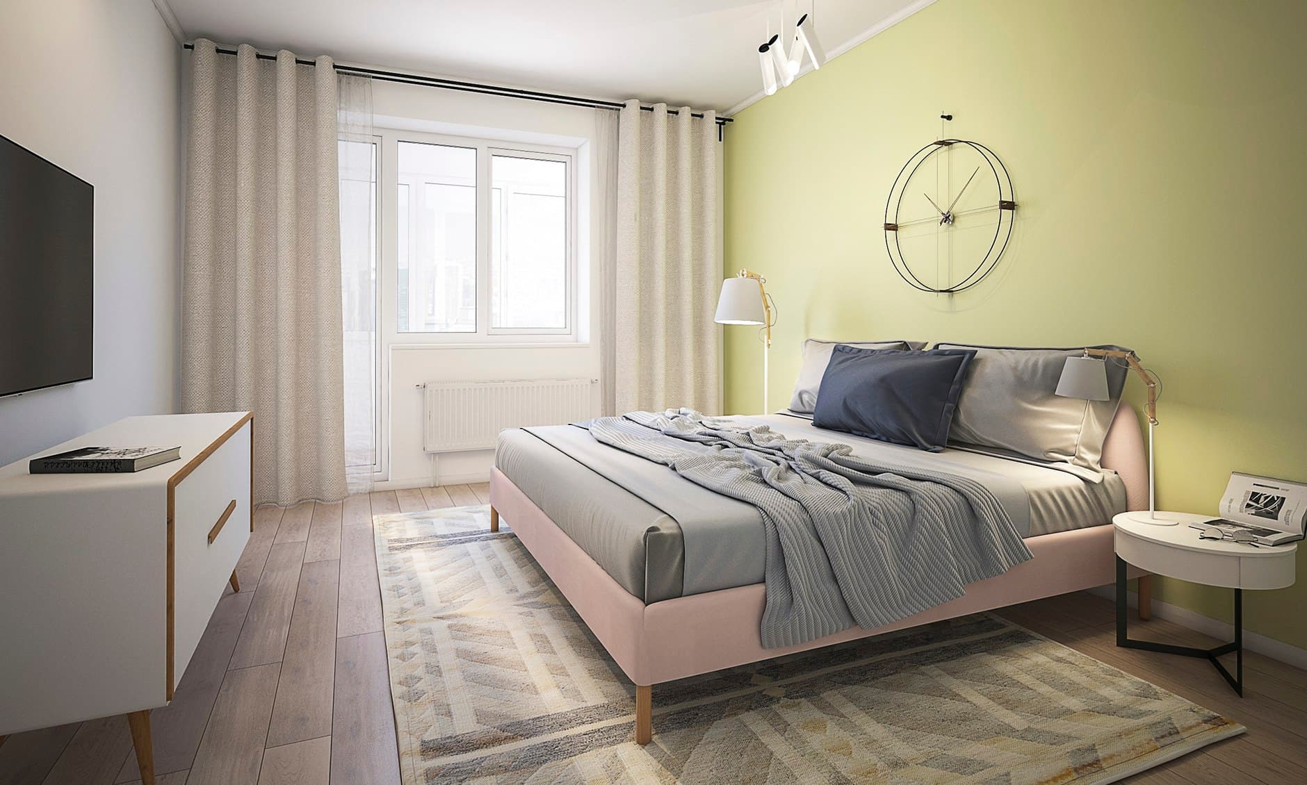 Скандинав — Спальня — светло-бежевый