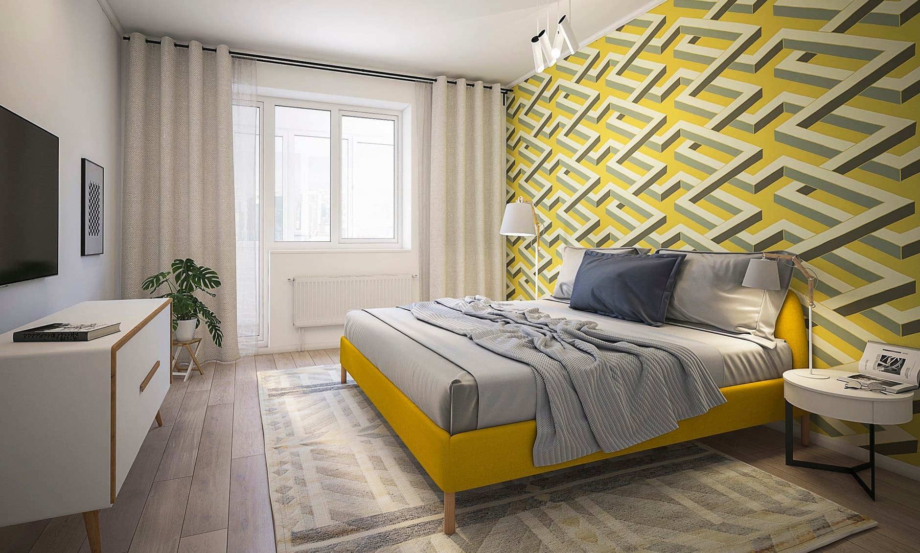 Жёлтый — Спальня